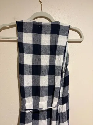 Rails Madison Mini Wrap Dress Azure Check Navy Blue White thumbnail 10