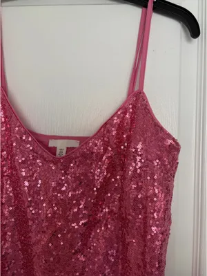 H&M Pink Sequin Mini Dress thumbnail 2