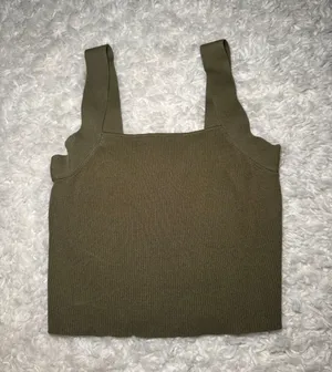 Green Ribbed Tank Top Size L thumbnail 1