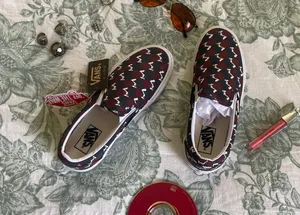 J. Crew x Vans Astro Print Classic Slip-On Sneakers thumbnail 1