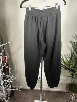 N277. adidas Black Trefoil Jogger Pants with White Logo thumbnail 4