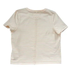 Free People We The Free Baby Tee T Shirt Striped Peach Mint Size S Boxy 100%‎ Cotton Staple thumbnail 2