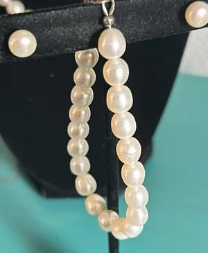 7 - 8mm White Freshwater Pearl High Luster Strand, Bracelet, Earrings Set thumbnail 2