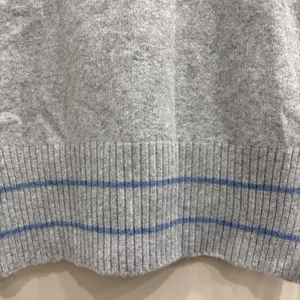 Free People‎ All Star Stripe Poncho Vest Gray Blue V-Neck Side Tie Tassels OS thumbnail 12