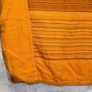 Orange Striped Women's Prana Mistico Short Sleeve Top Guaze Cotton Medium thumbnail 6