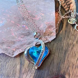 Always My Sister Forever My Friend Sterling Silver Crystal Heart Necklace thumbnail 5