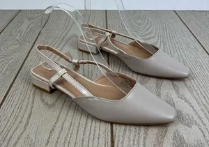 Journee Collection Paislee Women's Square Toe Slingback Flats 6.5 Beige $85 thumbnail 1