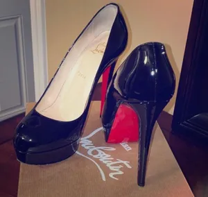 Christian Louboutin Black Bianca 140 Red Bottoms Size 8.5 thumbnail 3