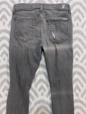 7 FOR ALL MANKIND Women’s Ankle Skinny Gray Distressed Denim Jeans 28 7FAMK thumbnail 5