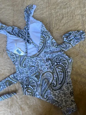 Joan. Vass Ruffle Paisley One-Piece Swimsuit racerback S thumbnail 4