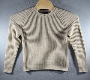 3278 | Vintage 90s Lands' End Ribbed Cotton Sweater Beige USA Made Women S thumbnail 1