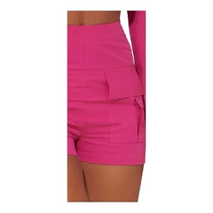 PrettyLittleThing Cargo Shorts Womens 8 Hot Pink High Waist‎ Utility Summer Mini thumbnail 3