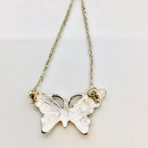 Marcasite Butterfly Dainty Chain Silver Necklace thumbnail 7