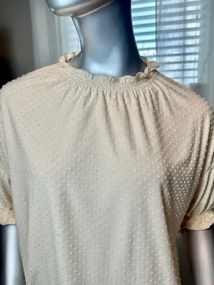 Madewell Texture & Thread 3/4 Clipdot Ruffle Cream Large thumbnail 2
