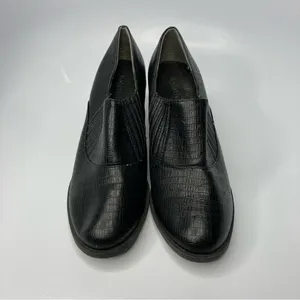 Relativity black‎ heeled booties faux leather size 10 thumbnail 2