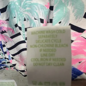 Lilly Pulitzer T-Shirt Dress Cotton Striped Palm Tree Coastal Resort Womens L thumbnail 6