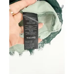 Anthropologie High Neck Lace Swing Blouse Women's S Green Romantic‎ thumbnail 7