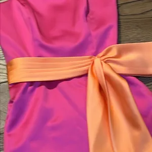 Alfred Angelo Pink and Orange strapless gown, size‎ 2 C30 thumbnail 3