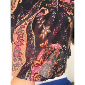 White Stag Y2K Sheer Paisley Floral Beaded Tunic Blouse Top M thumbnail 5