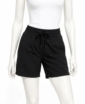 UPGET Womens Capri Pants Black Athletic‎ Drawstring Zipper Pockets L Size L thumbnail 1