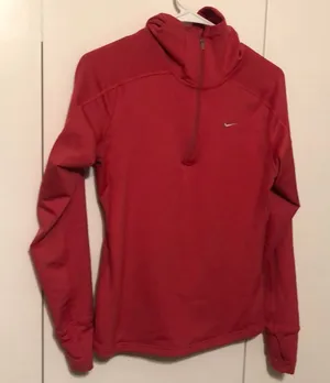 Nike Fit Dry Women’s Medium Pink Color Long Sleeve Hooded Pullover thumbnail 1