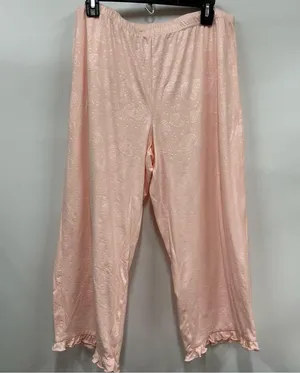 Laura Ashley Soft pink Textured two piece Pajama Set L butterfly heart embossed thumbnail 8