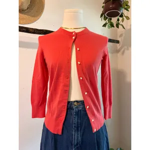 J.Crew Pink Jackie Cardigan Cotton Blend White Button Long Sleeve Size XS thumbnail 10