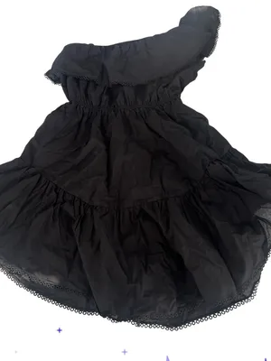 Free People Lovers Lane Mini Dress Black size M Shoulder Black Ruffle Summer thumbnail 3