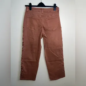 Altar'd State Rosewood Embroidered Straight-Leg‎ Jeans thumbnail 5