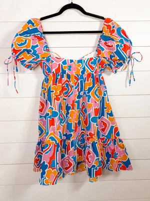 Amanda Uprichard Sicily Geometric Puff Sleeve Mini Dress, NEW, Small, MSRP $238 thumbnail 11
