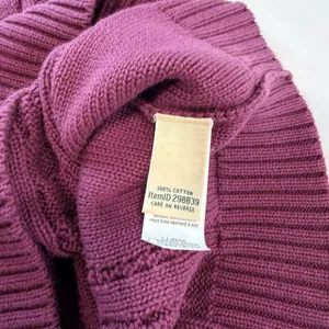 LL Bean Purple Double L Mixed Cable Cotton Crew Neck Pullover Sweater Size SMALL thumbnail 10