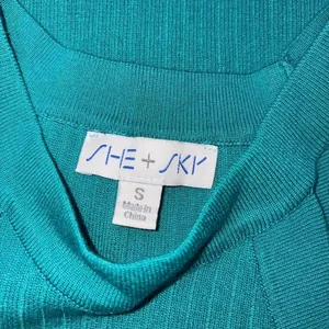 She + Sky Turquoise Ribbed tank size small thumbnail 2
