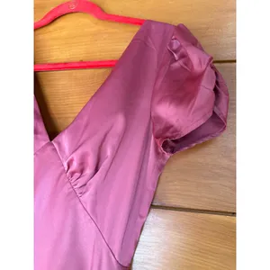 NWT Lulus Epitome of Romance Rose Pink Satin Puff Sleeve Maxi Dress Wedding XS thumbnail 6