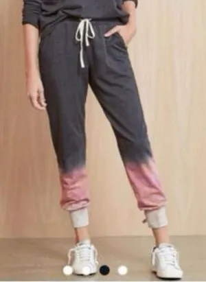 Sundry Gradient Ombré‎ Charcoal Gray Pink Sweatpant Joggers thumbnail 1