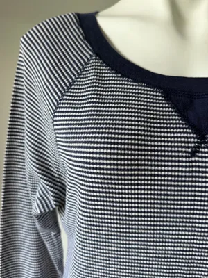 Old Navy Classic Y2K Micro Striped Thermal Top thumbnail 2