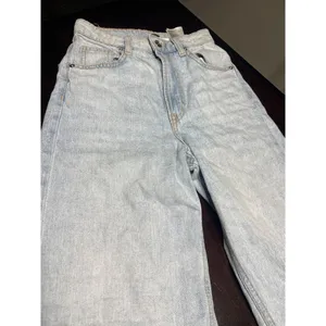 Vintage Light Wash Distressed Wide Leg Jeans Retro‎ Y2K Denim Pants T-11 thumbnail 2