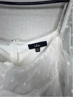 Lulus White Swiss Dot Sheer Long Sleeve Cottagecore Prairie Midi Dress thumbnail 4