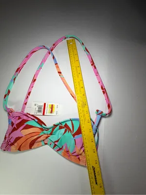 Salt + Cove Pink, Teal & Coral Strap Bikini Top thumbnail 4