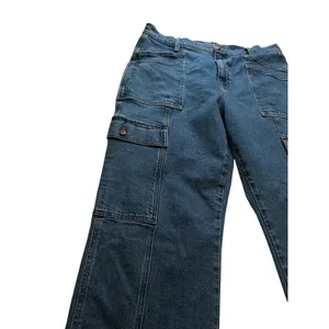 Madewell 90s Straight Cargo Jeans Womens 31 Blue Medium Wash Utility Denim Pants thumbnail 10