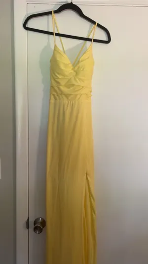 Yellow prom formal dress Size XS thumbnail 2