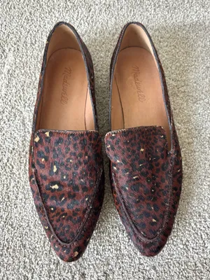 Madewell The Frances Skimmers Painted Leopard Calf Hair Leather Flats Loafer thumbnail 4