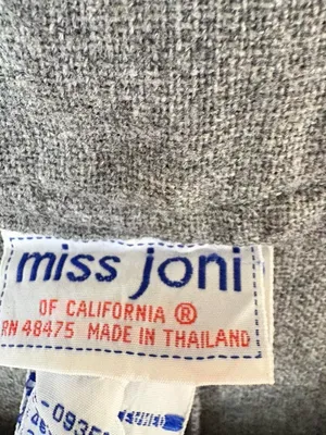 Vintage 70s 80s Miss Joni Grey Wool Blend Pinafore Jumper Dress XL XXL thumbnail 5