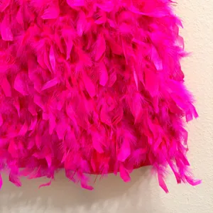 Mac Duggal Hot Pink Feather Mini Dress Beaded Sequin Strapless Prom Party Size 0 thumbnail 9