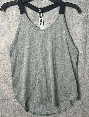 Nike Dri Fir Women's Small lightweight athletic Heather Gray Tank Top‎ thumbnail 1