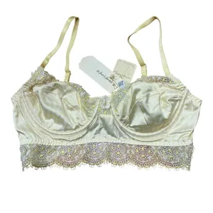 Free‎ People x For Love & Lemons Yellow Gingham Longline Bra Medium NWT thumbnail 3