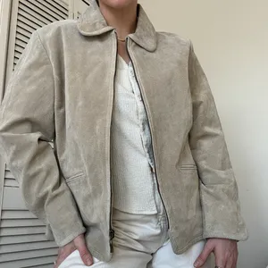 VINTAGE ✨ Tan Genuine Leather Suede Coat thumbnail 1