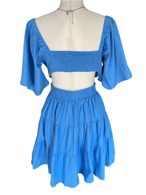 Shy Velvet Cutout Crossover Elastic Waist Casual Party A-Line Mini Dress thumbnail 9