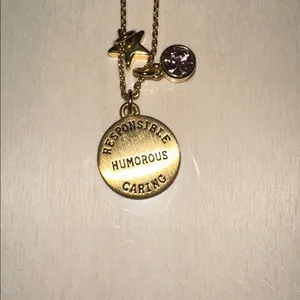 Gold Amethyst Pendant Necklace thumbnail 3