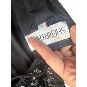 $498 Sherri Hill Black Sequin Mermaid Formal Gown Dress 4 Sweetheart Prom Hoco thumbnail 8