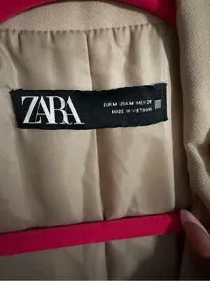 ZARA Taupe Double-Breasted Blazer thumbnail 3